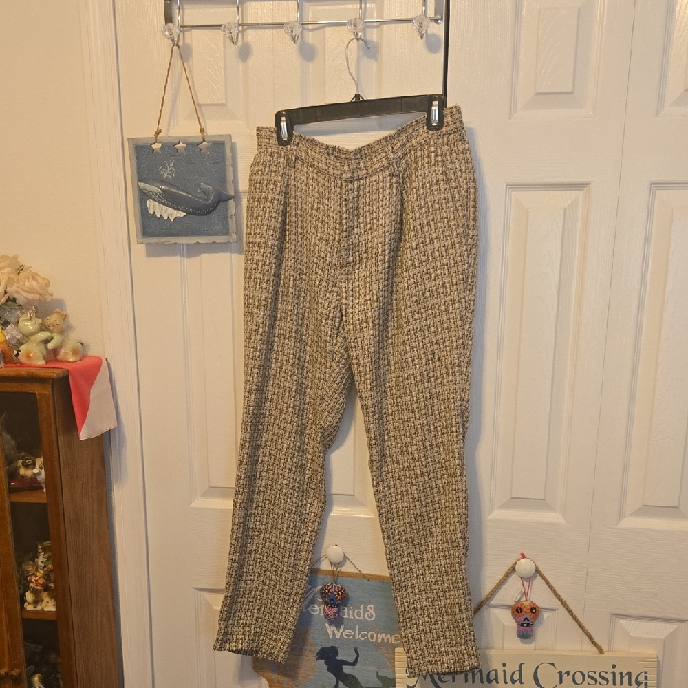 Scotch & Soda Beige and Black Straight Leg Pants